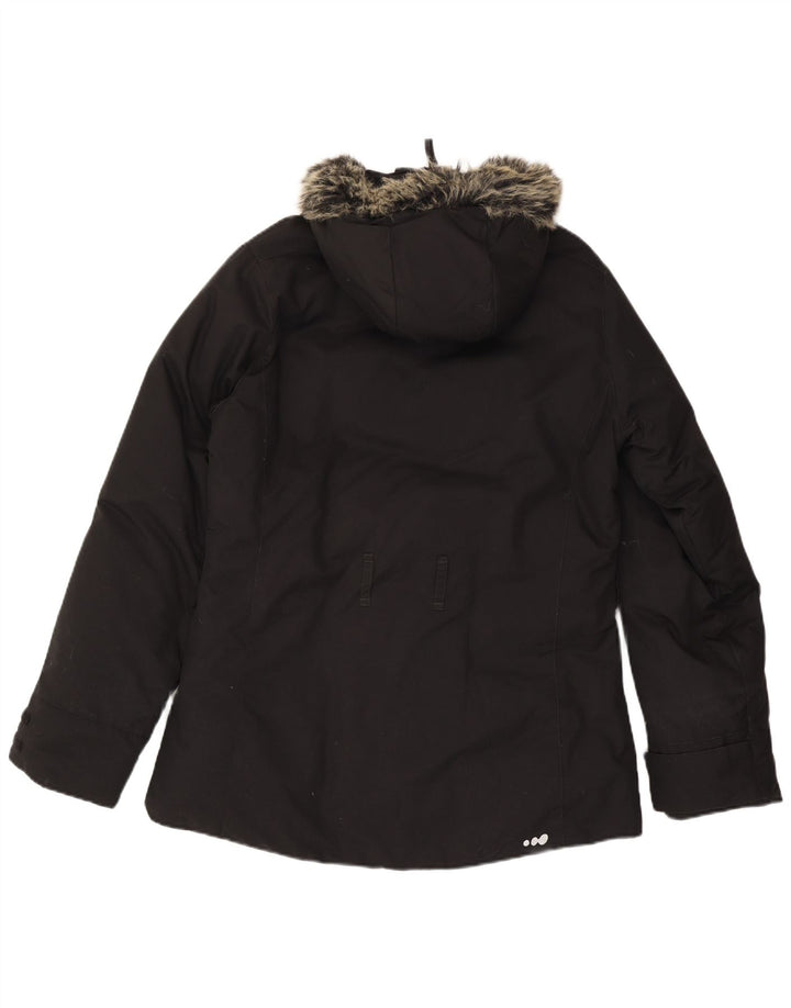 Wed'Ze Womens Hooded Windbreaker Jacket UK 14 Medium Black Polyamide