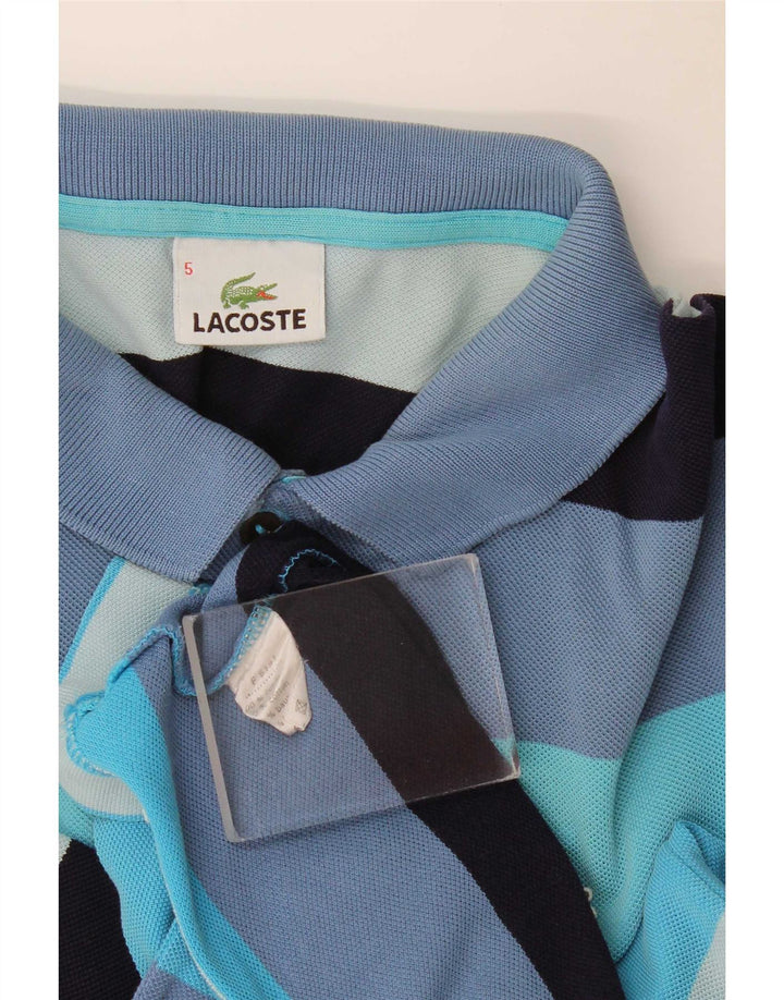 Lacoste Mens Polo Shirt Size 5 Large Multicoloured Striped Cotton