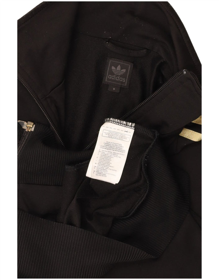 ADIDAS Mens Tracksuit Top Jacket Small Black Polyester