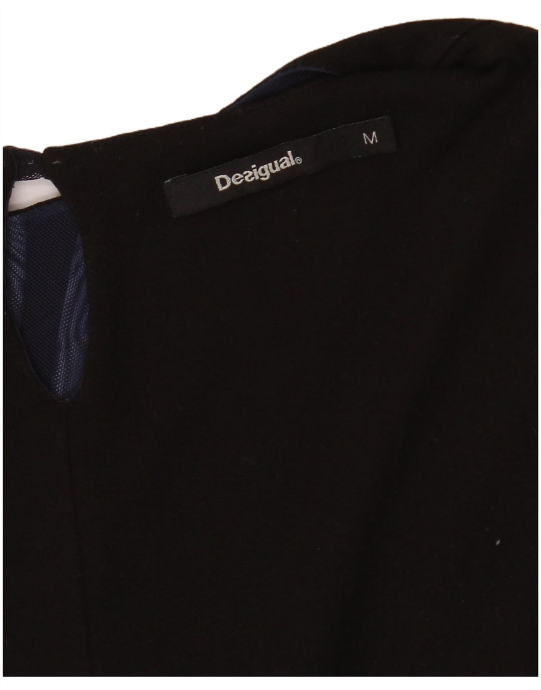 DESIGUAL Womens Long Sleeve Blouse Top UK 12 Medium Navy Blue Floral