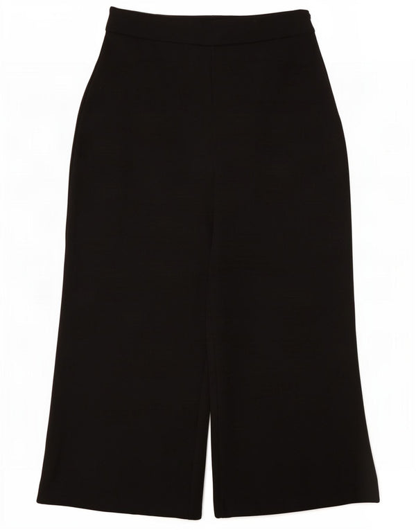 Phase Eight Womens Wide Leg Cropped Trousers UK 10 Small W28 L23 Black