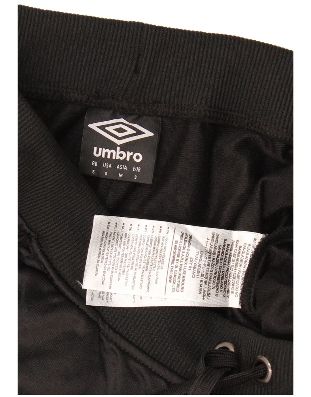 Umbro Mens Graphic Tracksuit Trousers Joggers Small  Black Polyester