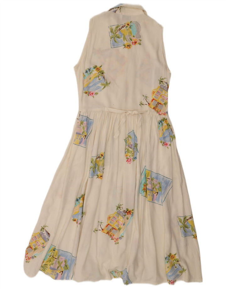 Together Womens Sleeveless Maxi Shirt Dress UK 12 Medium White Patchwork