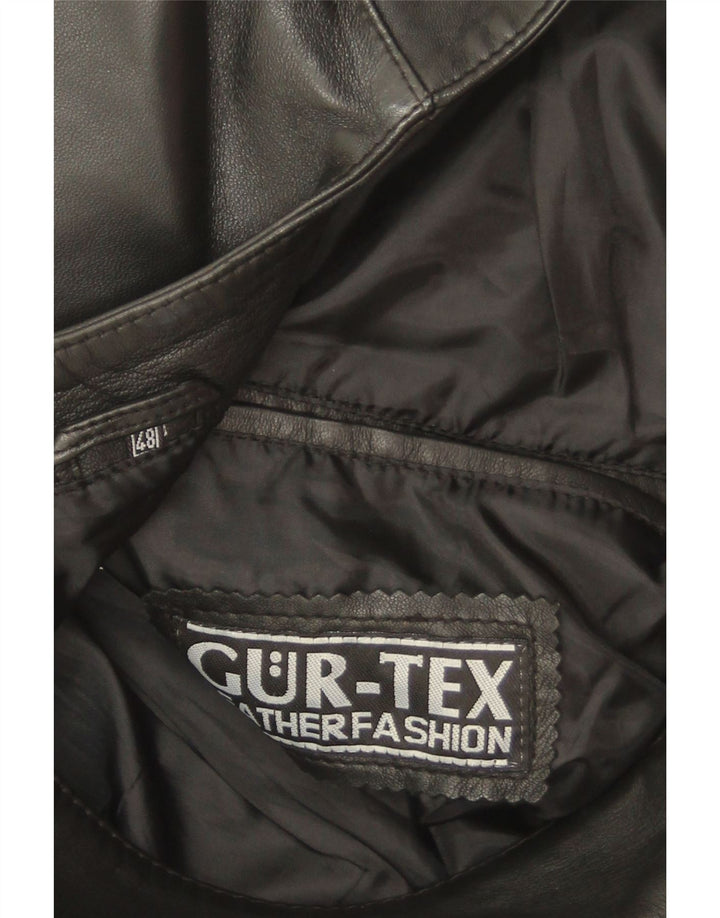 Gurtex Mens Leather Waistcoat IT 48 Medium Black Leather