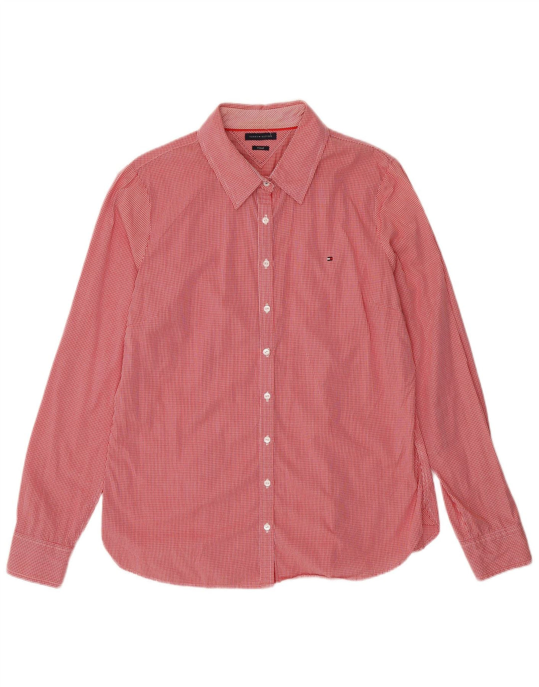 Tommy Hilfiger Womens Shirt UK 16 Large Red Gingham