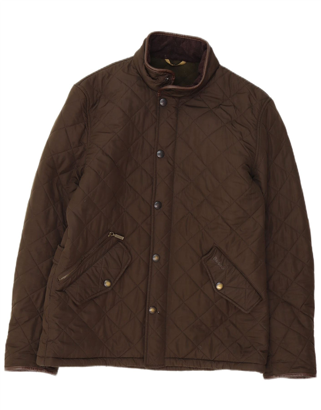 Barbour Mens Quilted Jacket UK 40 Large Brown Polyester