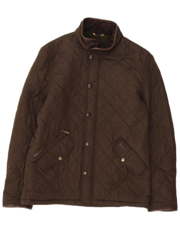 Barbour Mens Quilted Jacket UK 40 Large Brown Polyester