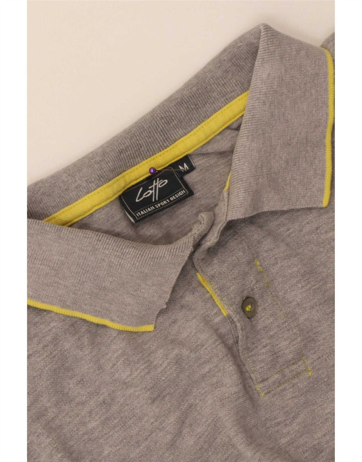 Lotto Mens Polo Shirt Medium Grey Striped