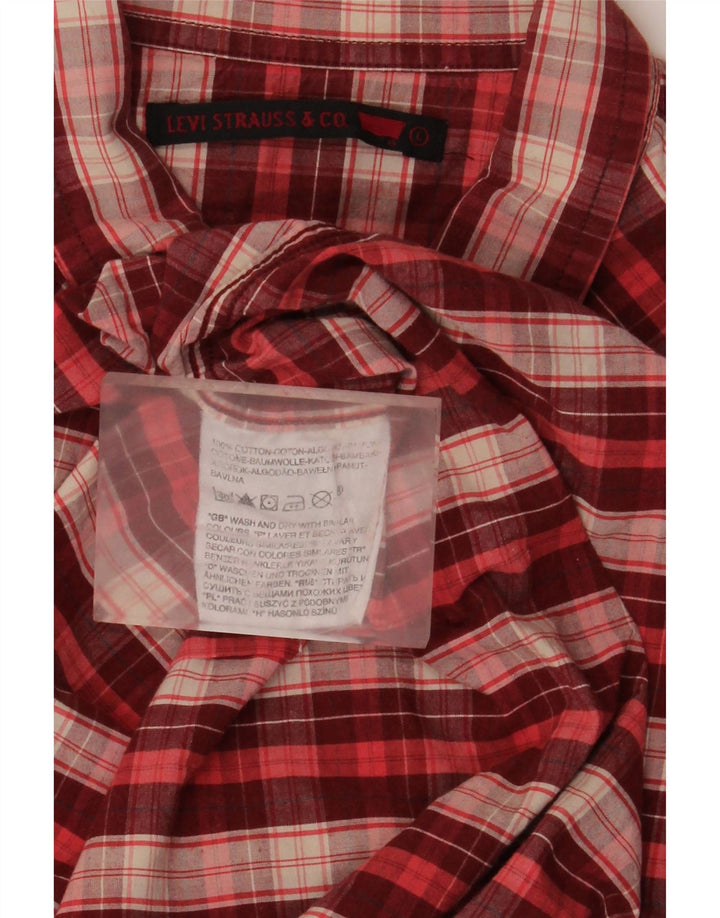 Levi's Mens Western Shirt Large Red Check Cotton