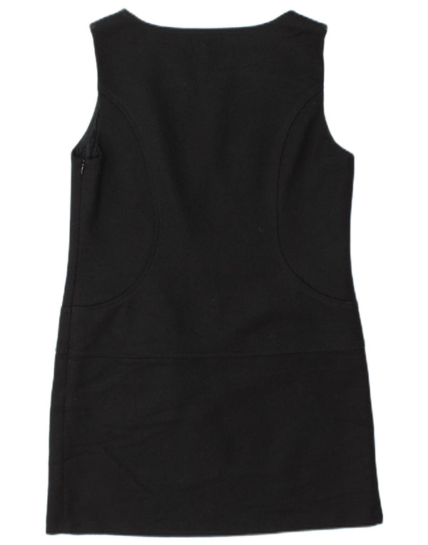 Benetton Womens Sleeveless Shift Dress UK 12 Medium Black Wool