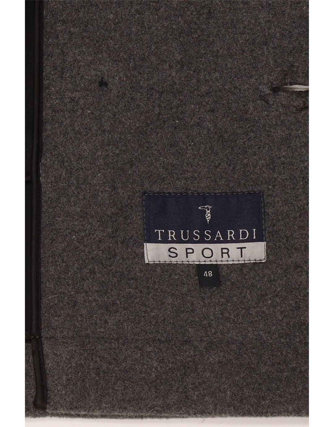 Trussardi Mens Pea Coat IT 48 Medium Grey Wool