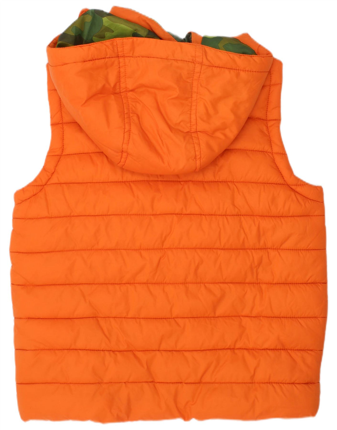 PENGUIN Boys Hooded Padded Gilet 8-9 Years Orange Polyester