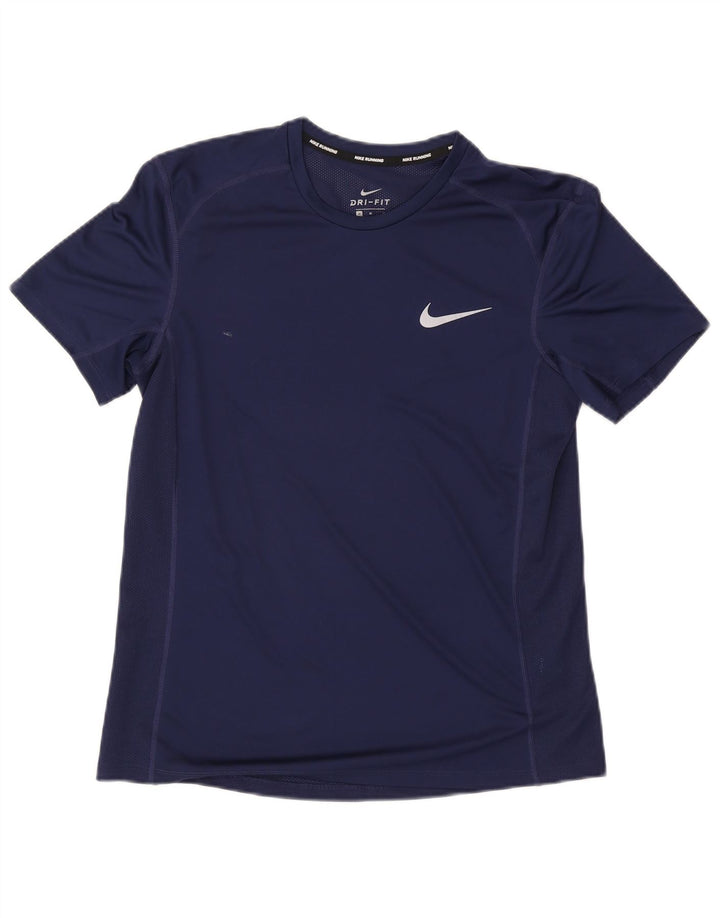 Nike Mens Dri Fit T-Shirt Top Medium Navy Blue