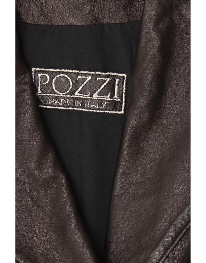 VINTAGE Womens Leather Coat UK 18 XL Brown Leather Vintage Vintage and Second-Hand Vintage from Messina Hembry 