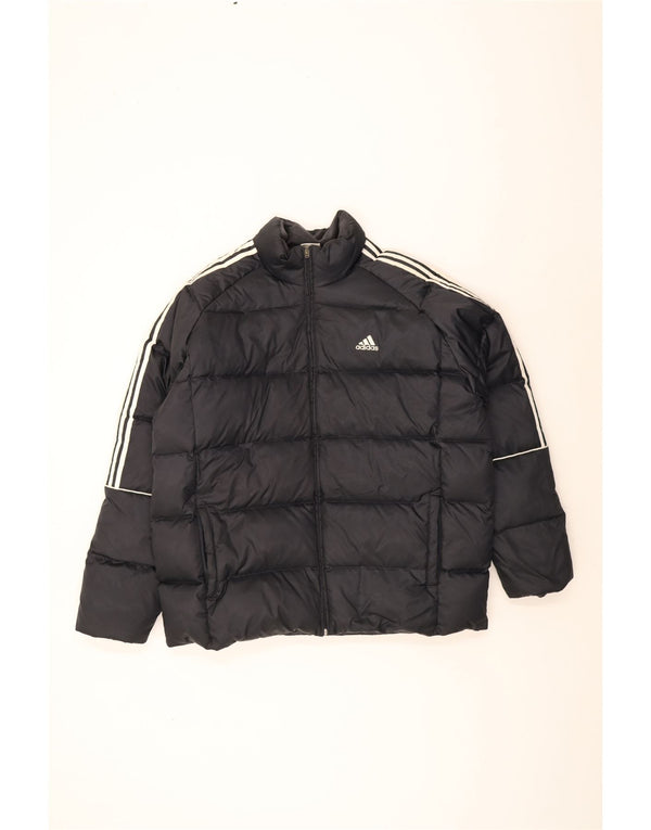 Adidas Mens Padded Jacket UK 42 XL Black Colourblock Polyester