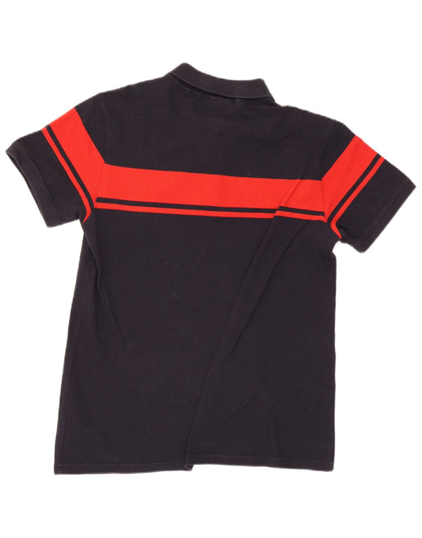 Sergio Tacchini Mens Polo Shirt Large Navy Blue Colourblock Cotton