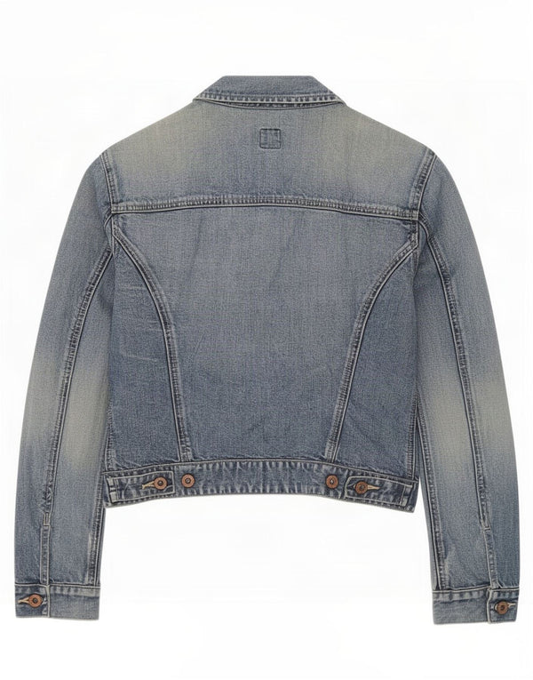 Gap Womens Crop Denim Jacket UK 10 Small Blue Cotton