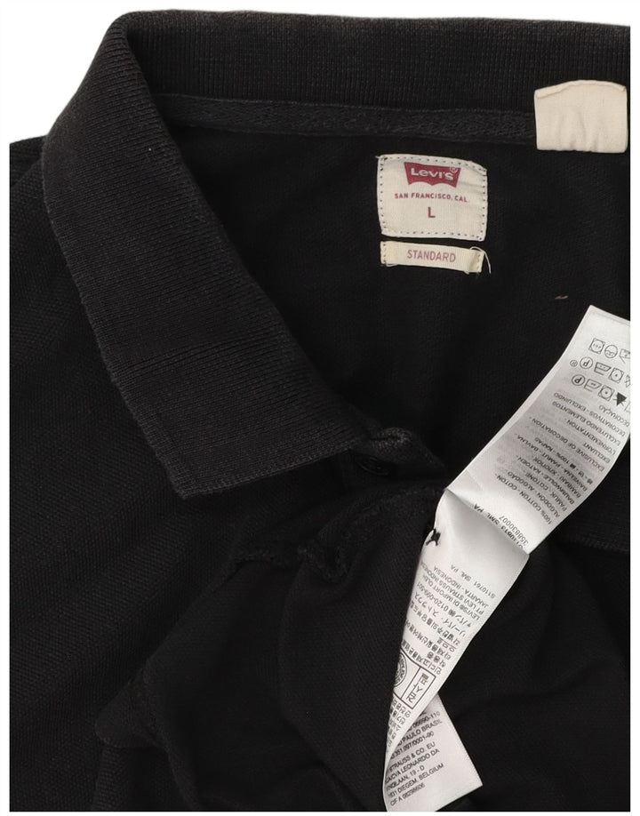 Levi's Mens Standard Polo Shirt Large Black Cotton
