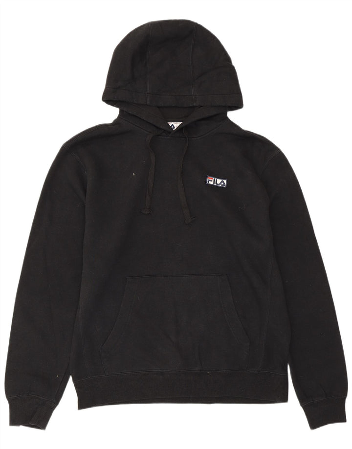 FILA Mens Hoodie Jumper Medium Black Cotton