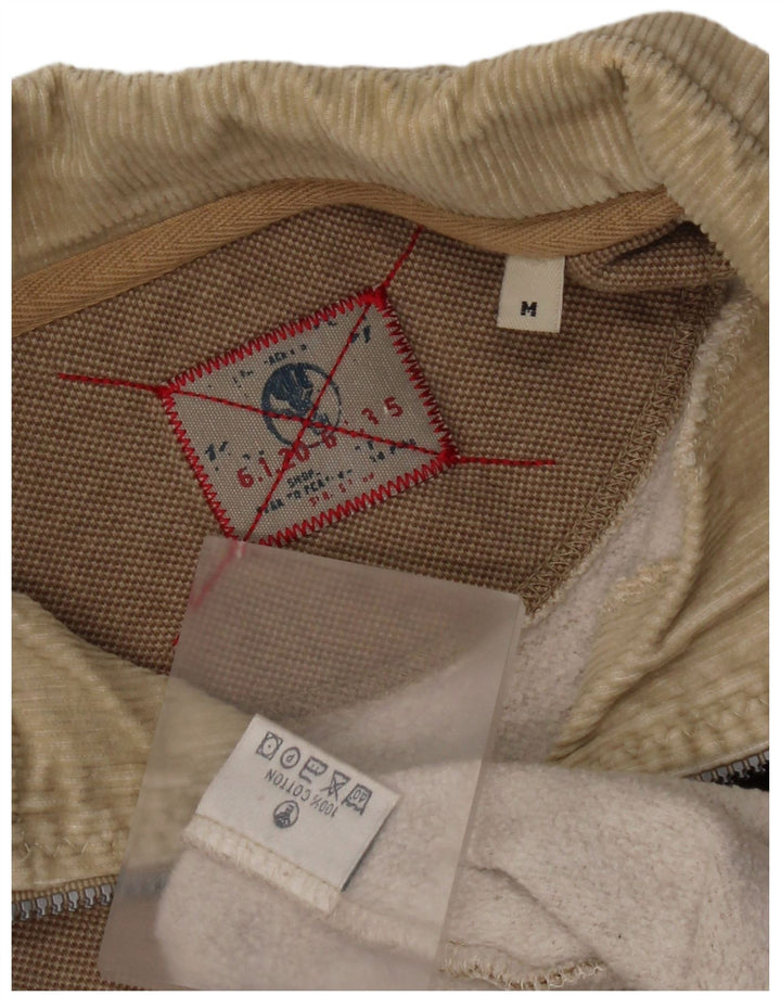 Fat Face Mens Zip Neck Sweatshirt Jumper Medium Beige Cotton