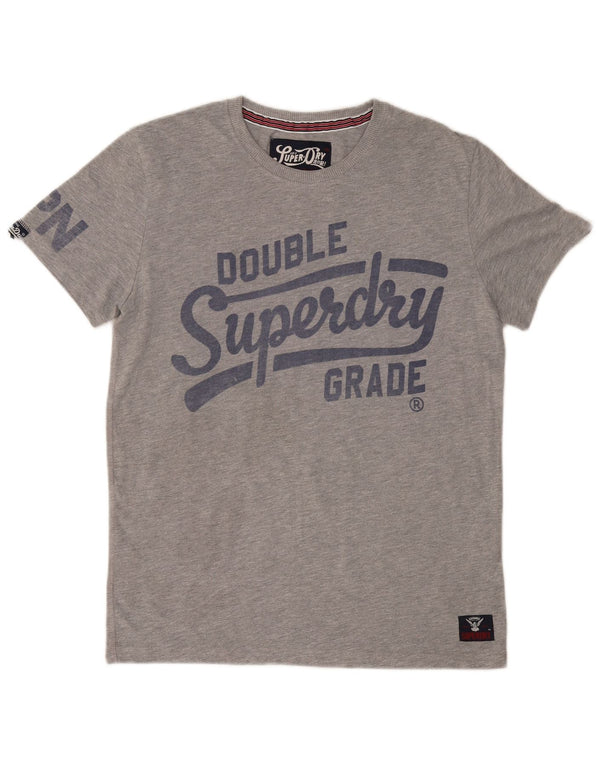 SUPERDRY Mens Graphic T-Shirt Top Medium Grey Polyester