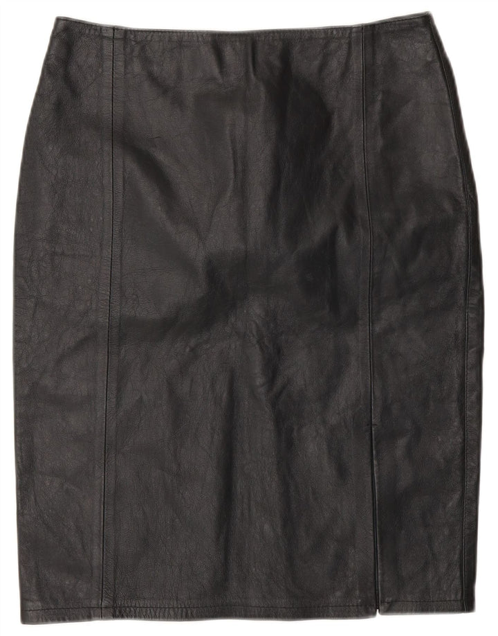 CONBIPEL Womens Leather Skirt IT 42 Medium W28  Black Leather