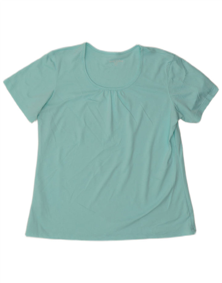 EDDIE BAUER Womens T-Shirt Top UK 18 XL Blue Polyester