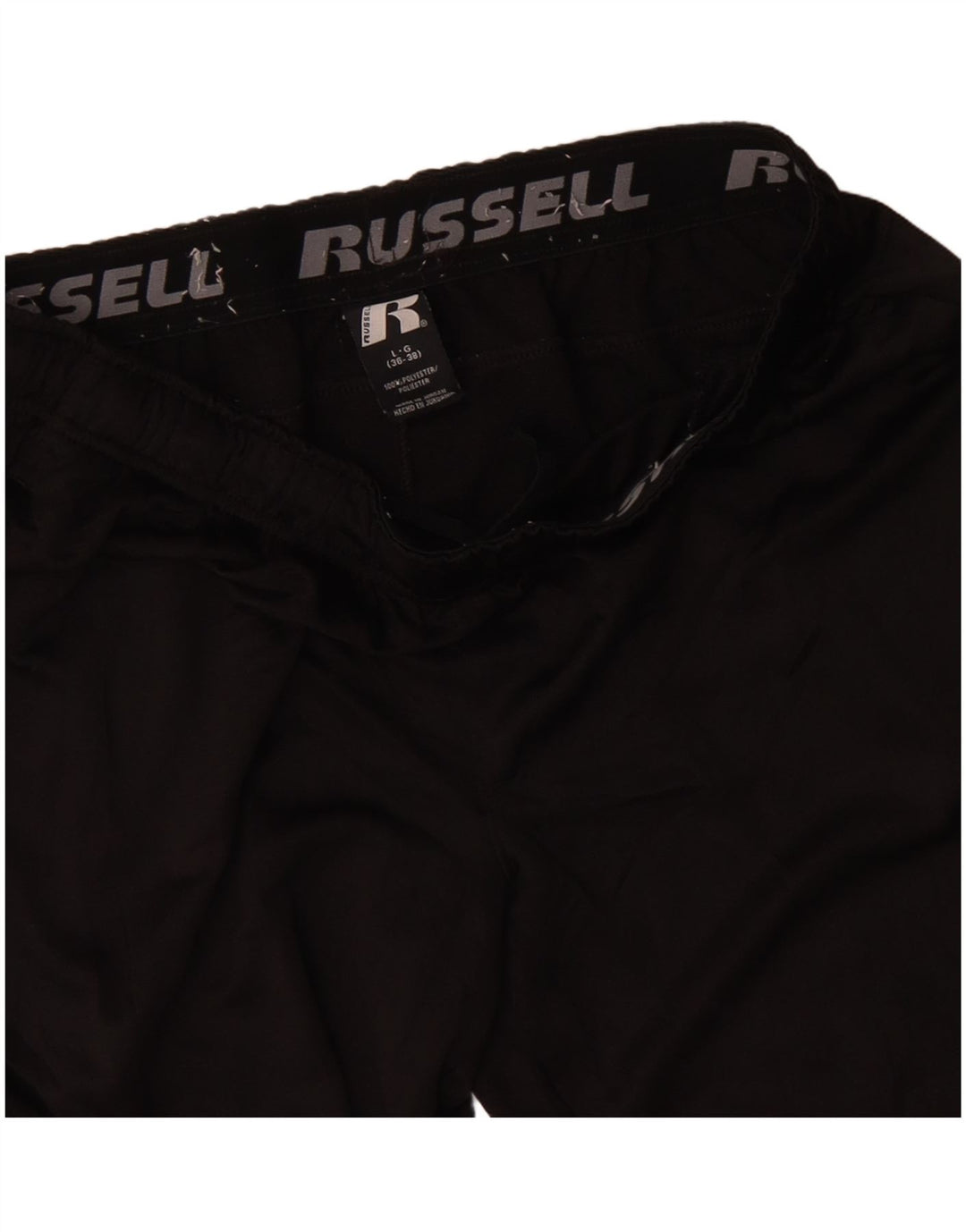 RUSSELL ATHLETIC Mens Sport Shorts Large  Black Polyester