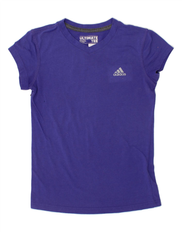 ADIDAS Girls T-Shirt Top 4-5 Years Medium  Blue Vintage Adidas and Second-Hand Adidas from Messina Hembry 