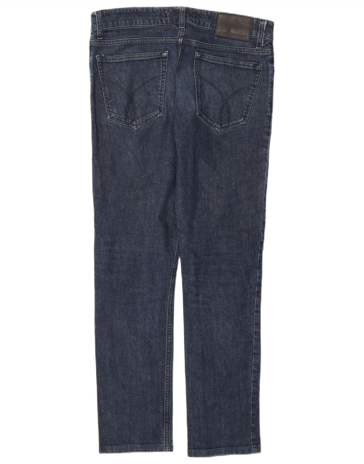 CALVIN KLEIN Womens Slim Jeans W32 L28 Blue Cotton