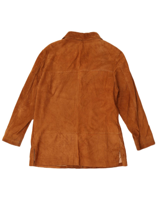 Vintage Womens Suede Jacket UK 12 Medium Brown