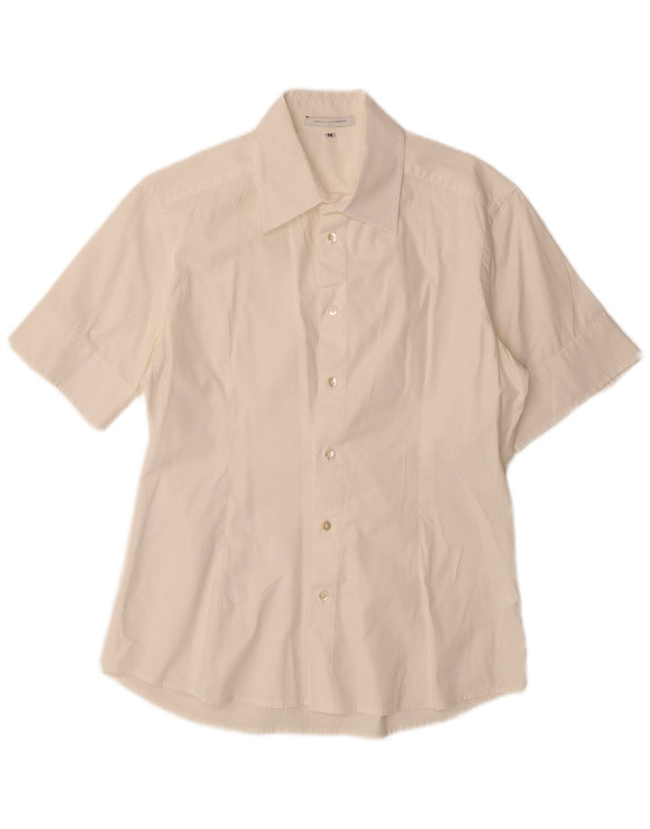 Daniele Alessandrini Womens Short Sleeve Shirt UK 14 Medium White