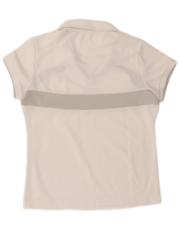 Lotto Womens Polo Shirt UK 12 Medium White Colourblock