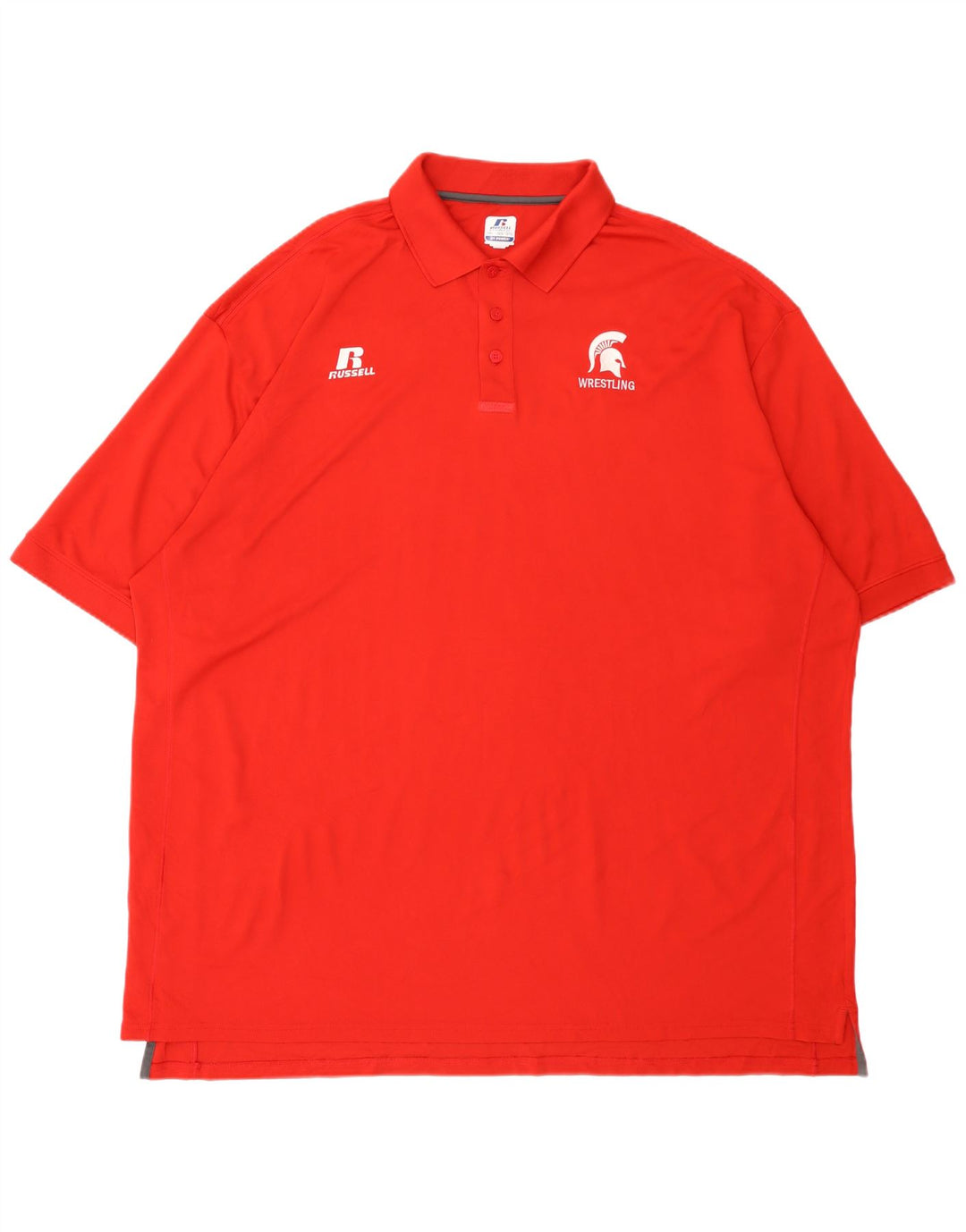 RUSSELL ATHLETIC Mens Wrestling Polo Shirt 3XL Red Polyester