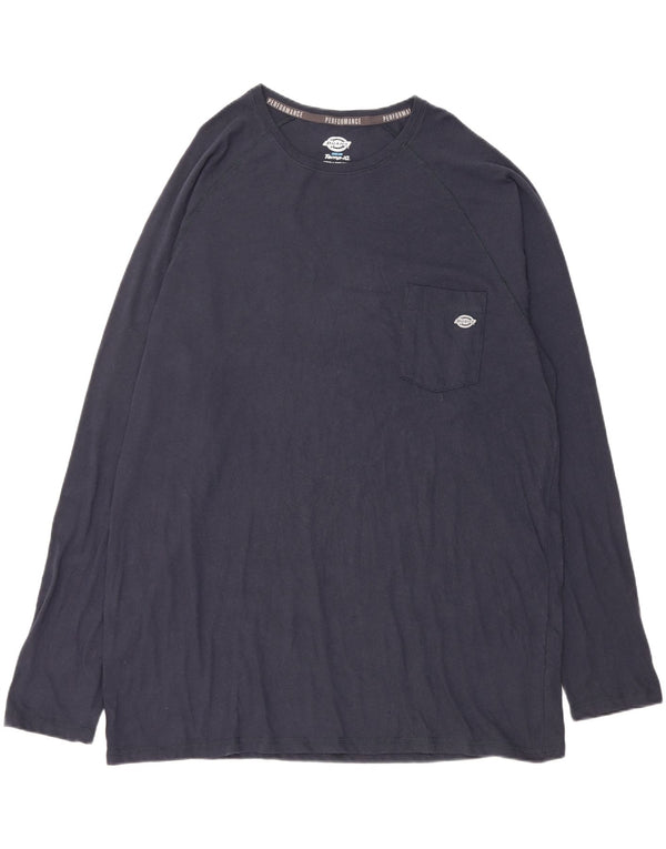 Dickies Mens Tall Top Long Sleeve 2XL Navy Blue Cotton
