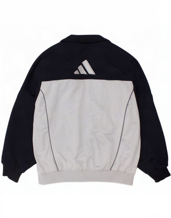 Adidas Boys Graphic Tracksuit Top Jacket 7-8 Years Navy Blue Colourblock