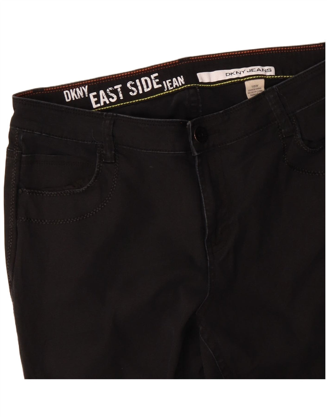 Dkny Womens Bootcut Jeans US 16 2XL W32 L31 Black Cotton