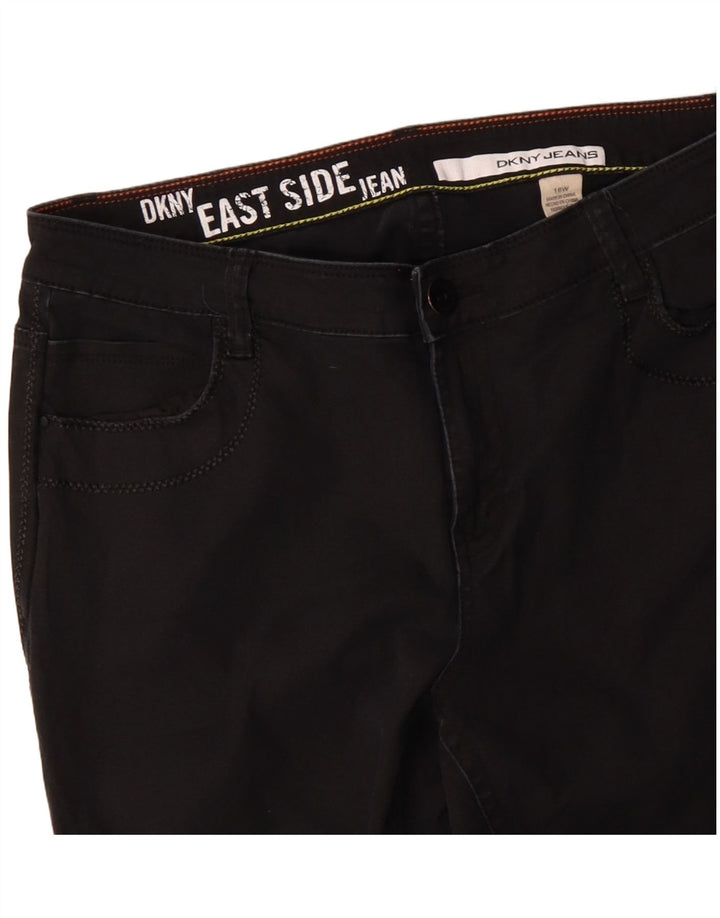 Dkny Womens Bootcut Jeans US 16 2XL W32 L31 Black Cotton