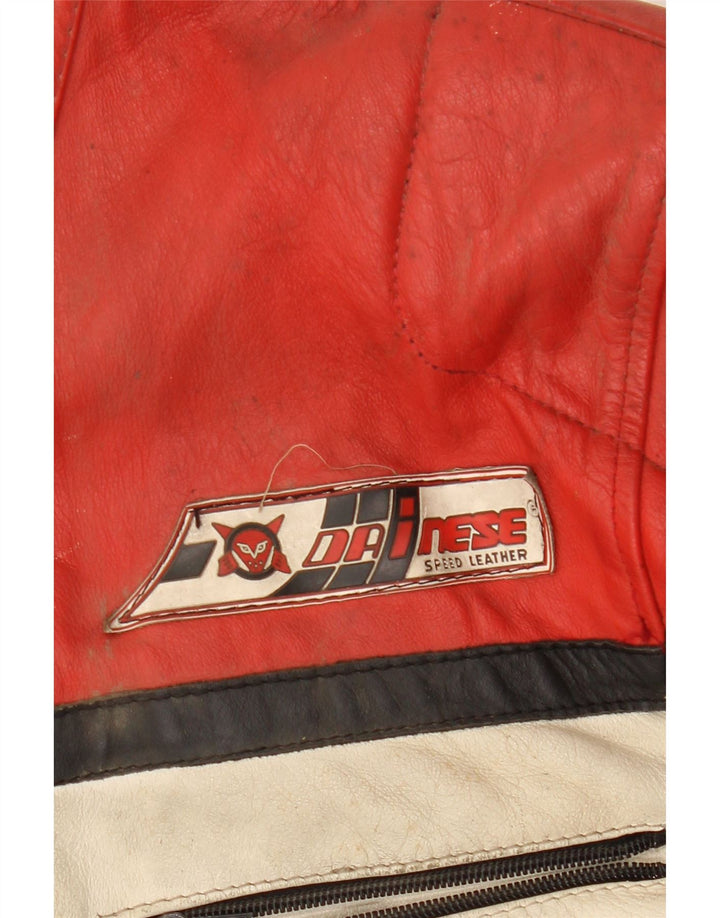 DAINESE Mens Biker Jacket IT 54 2XL Multicoloured Colourblock Leather