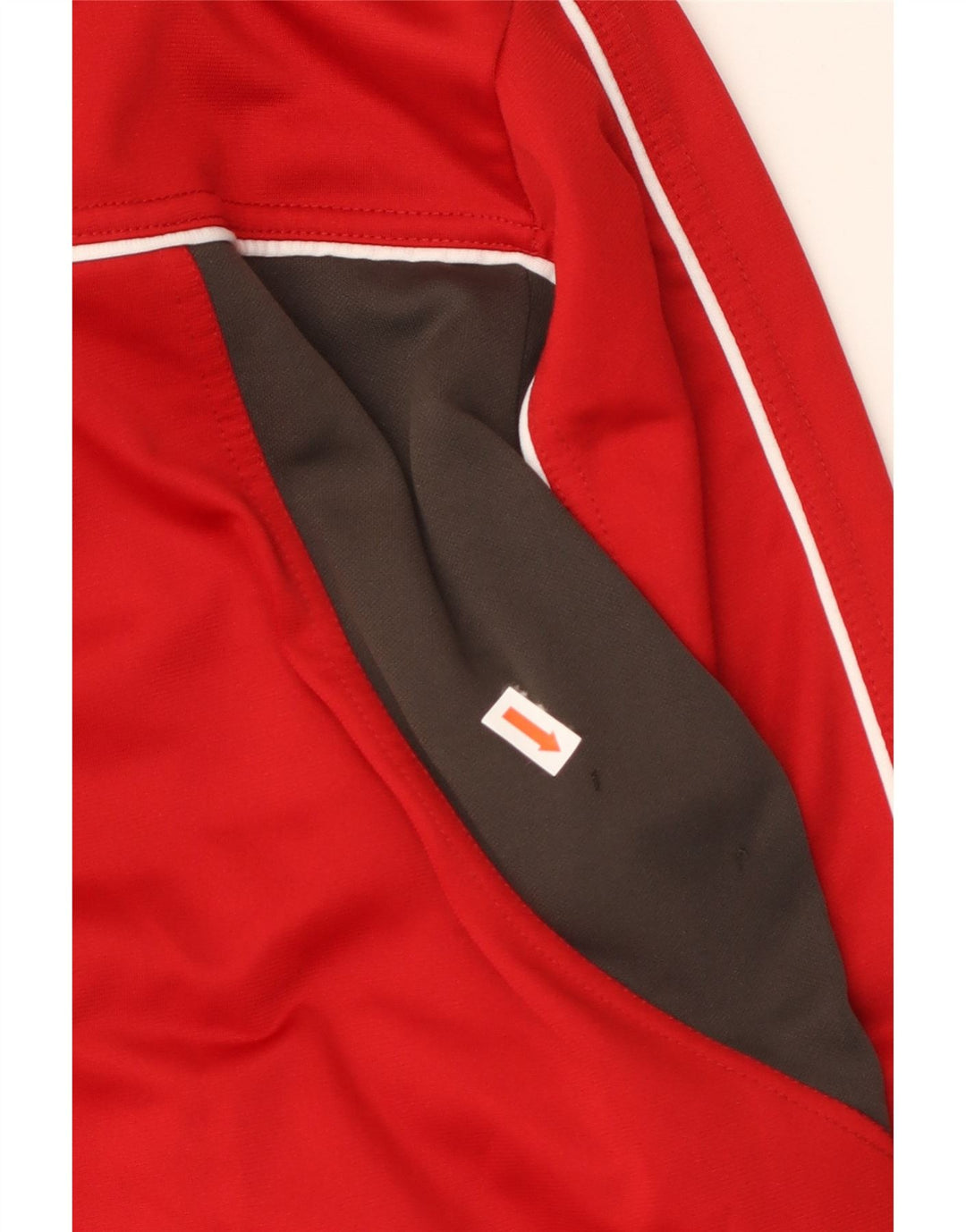 ASICS Mens Tracksuit Top Jacket Medium Red Colourblock Polyester