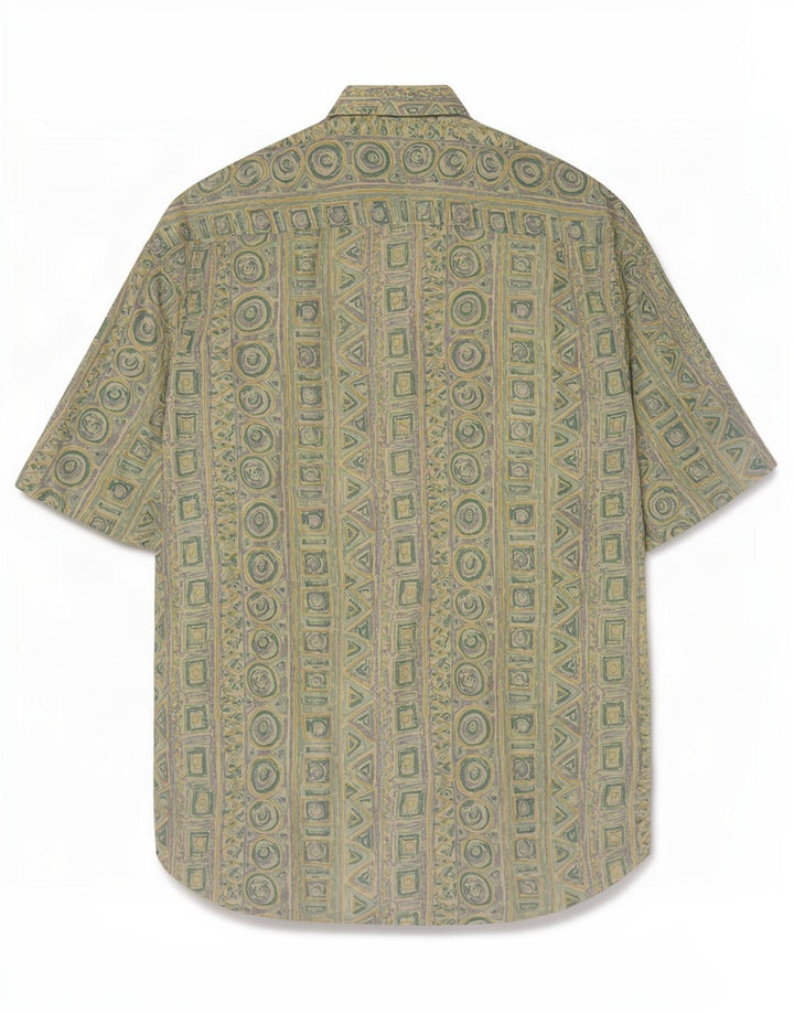 Rodrigo Mens Short Sleeve Shirt Medium Green Geometric