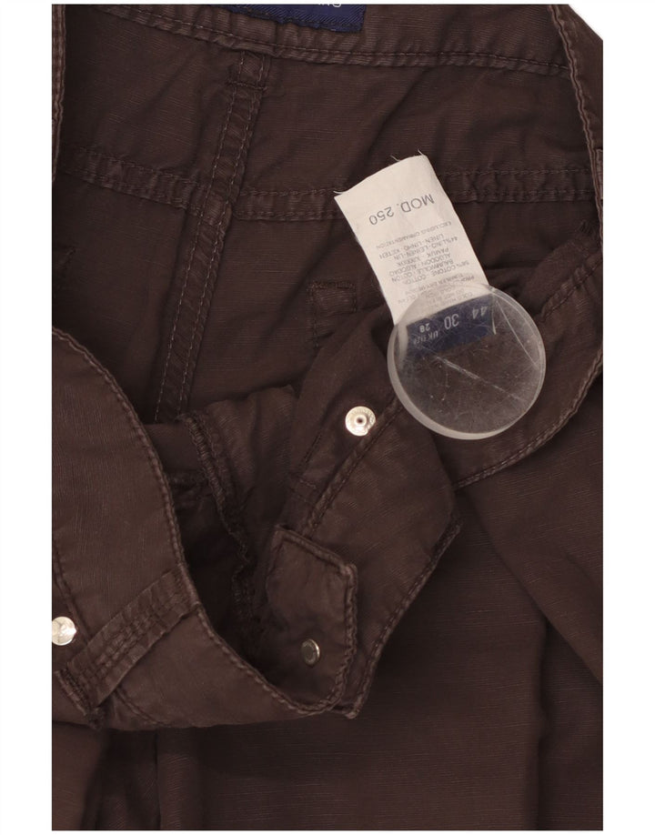 TRUSSARDI Mens Bermuda Shorts W28 Small Brown Cotton