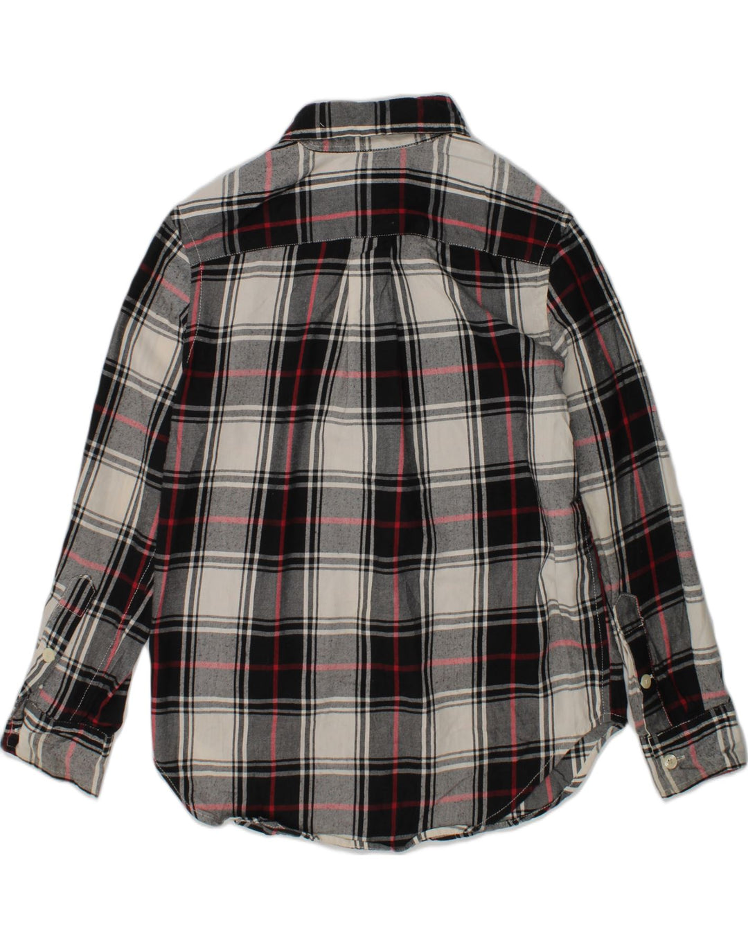 CHAPS Boys Easy Care Shirt 7-8 Years Small  Grey Check Cotton | Vintage Chaps | Thrift | Second-Hand Chaps | Used Clothing | Messina Hembry 