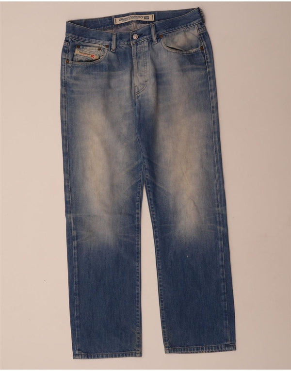 DIESEL Mens Straight Jeans W34 L31  Blue Cotton
