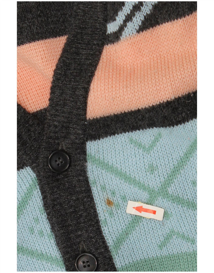 VINTAGE Mens Cardigan Sweater IT 52/54 Large Multicoloured Fair Isle