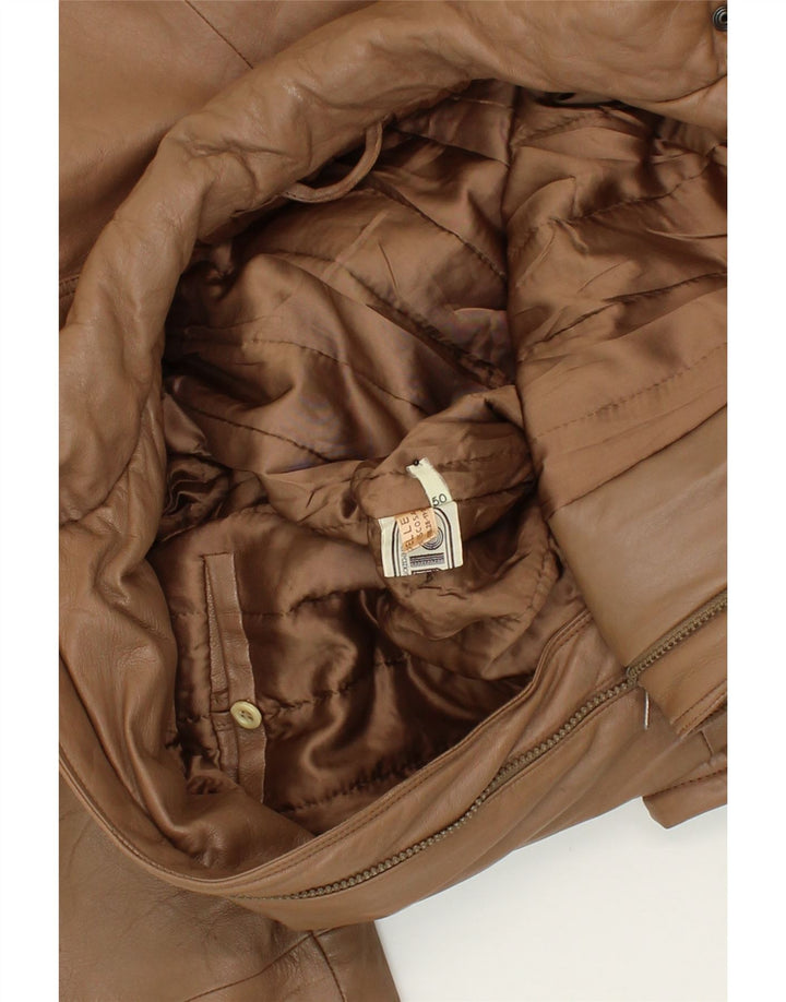 VINTAGE Mens Leather Jacket IT 50 Large Brown Leather Vintage Vintage and Second-Hand Vintage from Messina Hembry 