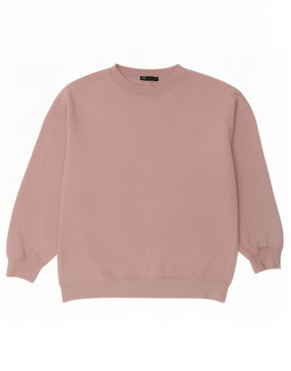 Zara Womens Oversized Sweatshirt Jumper UK 10 Small Pink