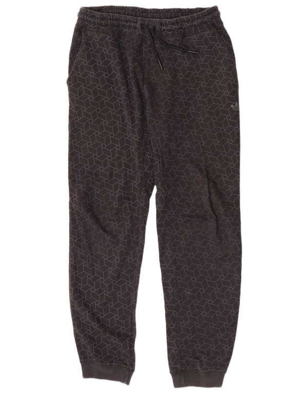Adidas Mens Tracksuit Trousers Joggers Medium Grey Geometric Cotton