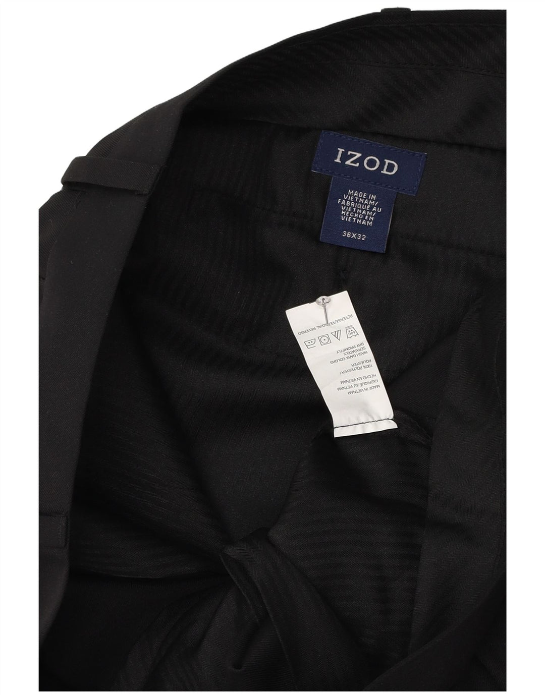 Izod Mens Straight Suit Trousers W36 L32 Black Polyester