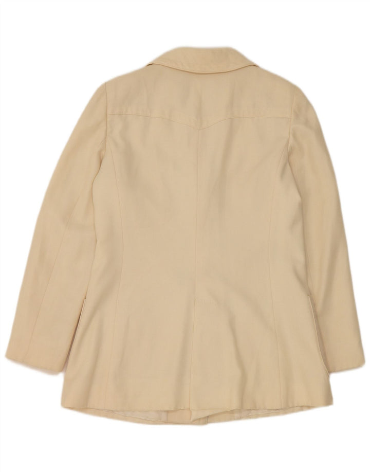 Vintage Womens 3 Button Blazer Jacket IT 46 Large Off White